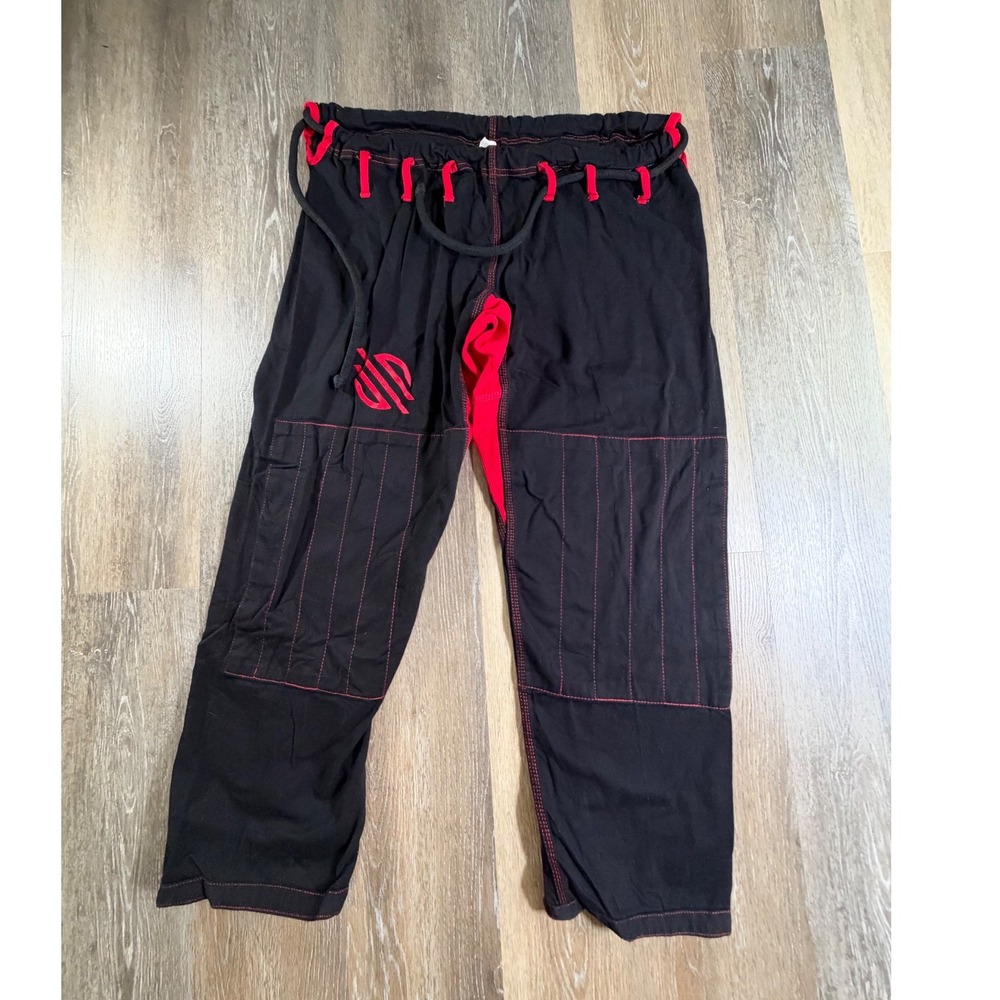 Scramble BJJ Gi Pants Mens A3 Black Red Martial Arts Grappling Trousers S122
